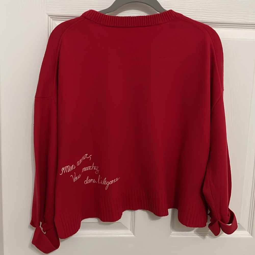 CINQ À SEPT Women’s Josephine Embroidered red Pullover - Picture 10 of 10